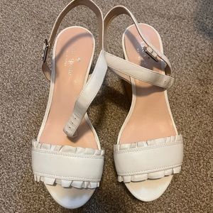 Size 7.5 White Kate Spade Wedges